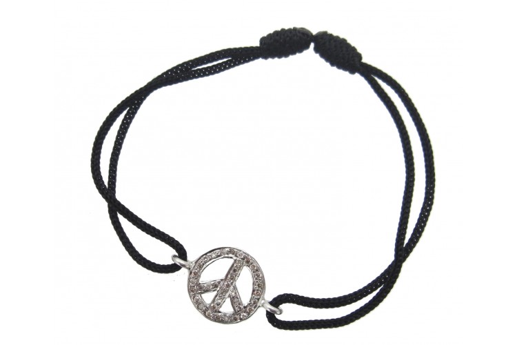 Peace Sign Diamond Bracelet